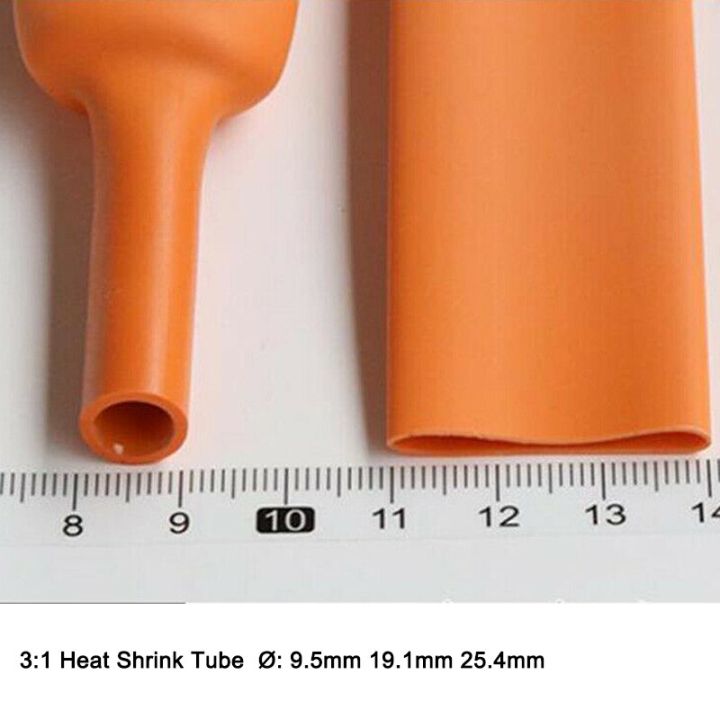 3:1 Orange 9.5mm 19.1mm 25.4mm Dual Wall Heat Shrink Tube Ratio Adhesive Lined with Glue Tubing Wrap Wire Cable Cable Management