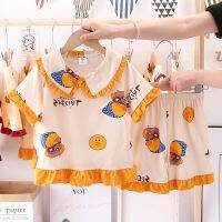 ↂ✢ Opplen Childrens pajamas set cartoon cute princess girls baby air-conditioned home service