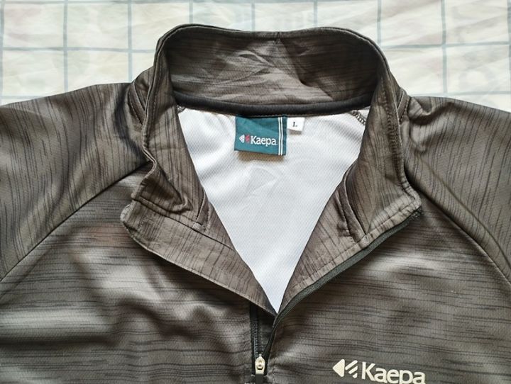 kaepa-เสื้อกีฬา-เสื้อโปโล-ผ้าแห้งไว-สีเทา-ดำ-ไซส์-l44-ของแท้-สภาพเหมือนใหม่