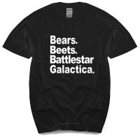 2023NewThe Office Office Mens T เสื้อ Bears Beets Battlestar Galactica แฟชั่นฤดูร้อนเสื้อยืดผู้ชายผ้าฝ้ายเสื้อยูโรขนาดเด็กของขวัญ