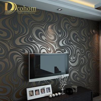 【CW】 quality 0.7mx8.4m Luxury 3d wallpaper roll mural papel de parede flocking for striped wall paper 5 R136