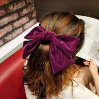 Fashion Ribbon Hairgrips Big Large Bow Hairpin For Women Girls Velvet Trendy Ladies Hair Clip New Cute Barrette Hair Accessories