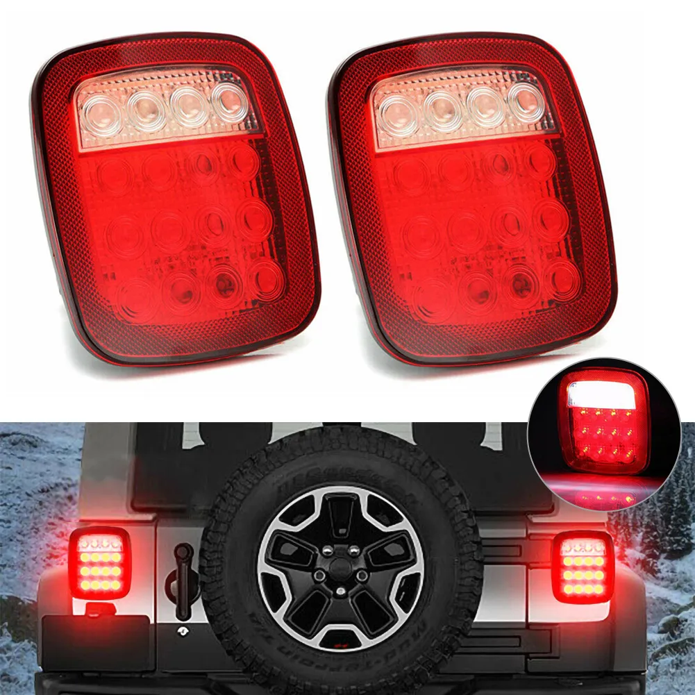 MOCHA【Ready Stock】2X Square Stop Turn Tail Backup 16LED Marker Light for Jeep  Wrangler JK TJ CJ YJ | Lazada PH