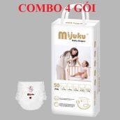 COMBO 4 BỊCH Bỉm quần Mijuku 3 bịch 200 miếng đủ size cho bé từ 3kg trở lên
