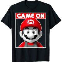 2023 NEWNintendo Super Mario Biqi Cool Overlord Yoshi Cooper พิมพ์ผู้ชายผ้าฝ้ายรอบคอสั้นเสื้อยืดเด็กชายหญิงเสื้อ