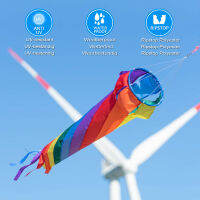 【cw】90cm Windsock Kite Rainbow Spinning Turbine Windsock with Ball Bearing Swivels for Flag Poles Kite Tail Windsock Pole Outdoor ！