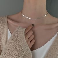 ✵✐□ 925 Sterling Silver Clavicle Chain Necklace For Women Snake Bone Chain Charm Choker Boho Fashion Jewelry Gift Trendy Accessories