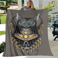 Egyptian God Themed Seth Bastet Amun Blanket,Flannel Blanket Throw Blanket,Soft Warm Blanket for Living Room Bedroom Beds Sofa