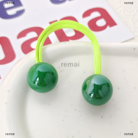 remai ที่มัดผมทรงลูกบอลมันวาวแฟชั่นสายรัดผมสีสันสดใสน่ารักที่มัดผมหางม้าสำหรับนักเรียนนักศึกษา