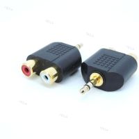 Gold plated 3pole Stereo 3.5mm AUX male to 2 RCA Female Audio Adapter Splitter Connector for pc Speaker Earphone Headphone YB1TH