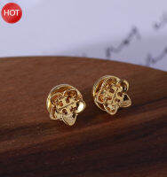 Tory Burch แฟชั่นใหม่ประณีตกลวงออกดอกไม้โลโก้ผู้หญิง TB ต่างหูสตั๊ด【high-quality】