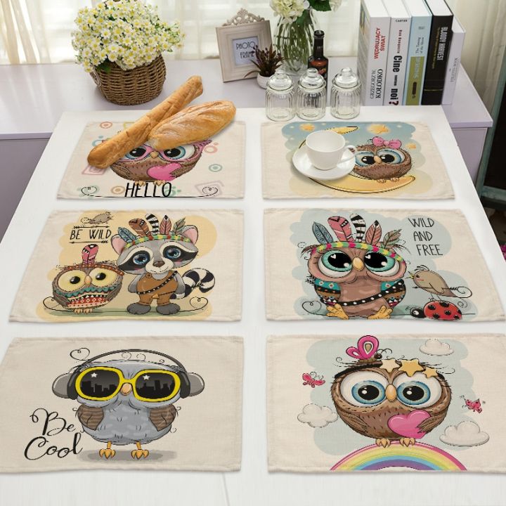 1pcs-kawaii-owl-pattern-kitchen-placemat-cotton-linen-dining-table-mats-coaster-pad-bowl-cup-mat-42x32cm-home-decor-ml0007
