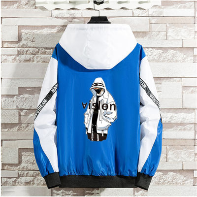 Hip Hop Windbreaker Jackets Men Japanese Streetwear Baseball Hooded Thin Jacket Men Women Loose Coat Harajuku Devil Coat Male