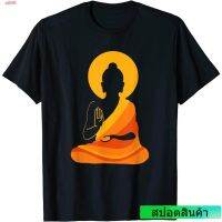 แขนสั้นโอเวอร์ไซส์Buddha YingYang Zen Yoga T-shirt Tee, Relax And Enjoy Life! T-Shirt พระพุทธเจ้า เสื้อยืดพิมลาย เสื้อยื  DDQ3