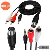 5 Pin DIN Cable 5 Pin DIN To 2RCA Male 3.5mm 3Pole Male Audio Cable Used In Audio Equipment 1.8meter