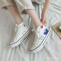 Sesame Street Graffiti High-Top Canvas Shoes Female Student Korean Wild Board ShoesinsInternet-Famous and Vintage New Fashion Shoes