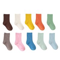 3 PairsLot 1-12T Kids Socks Spring &amp; Autumn Combed Cotton Solid Candy Color School Boys and Girls Socks Children Tube Socks