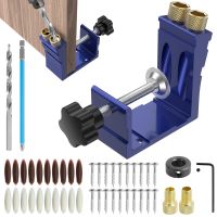 47Pcs Pocket Hole Jig Adjustable Punch Locator 15 Degree Angle Hole Drill Guide Kit Drill Punch Positioner for Carpenter DIY