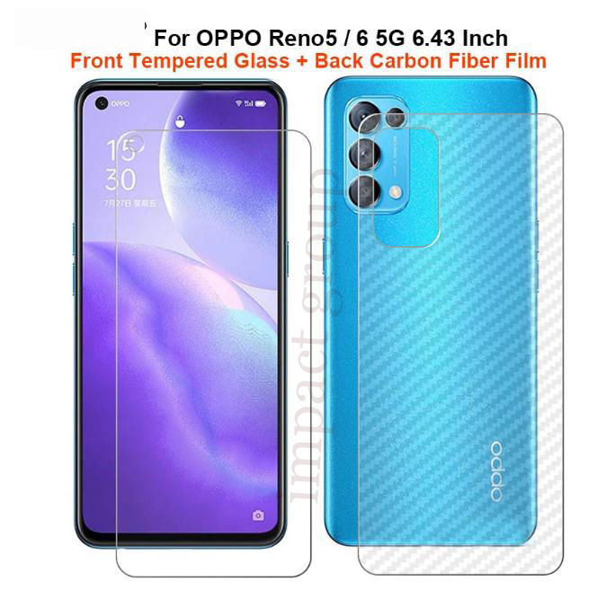 สำหรับoppo-reno5-reno-5-5g-6-43-1ชุด-นุ่มคาร์บอนฟิล์มไฟเบอร์-premiumหน้าปัดกระจกนิรภัยปกป้องหน้าจอ