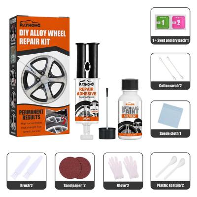 Aluminum Alloy Car Wheel Kit Wheel Scratch Repair Repair Alloy Rim Scrapes Scratches Remover Silver Wheel Paint Car Rim Repair Adhesives Tape