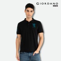 Giordano Men 3D Lion Embroidery Polo