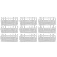 9 Packs Plastic Test Tube Rack, 21 Holes Lab Test Tube Rack Holder for 30mm Test Tubes, White, Detachable (21 Holes)