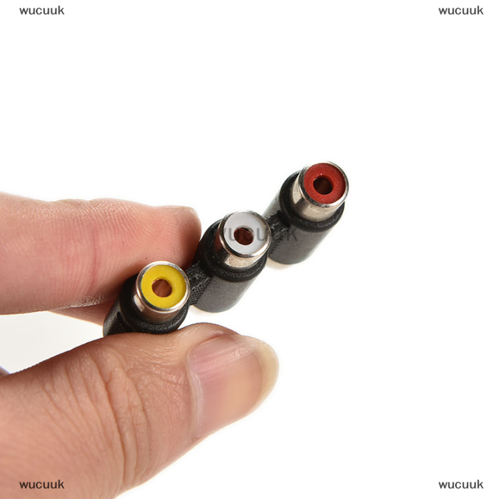 wucuuk-ตัวเชื่อมต่อวิดีโอและเสียง3-rca-av-coupler-อะแดปเตอร์3rca-หญิงมินิ