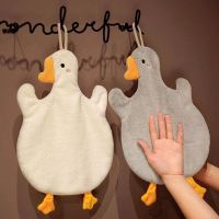 Cute Duck Super Absorbent Hand Towel Kitchen Hanging Cleaning Towel Bathroom Soft Childrens Hand Wipe Face Cloth