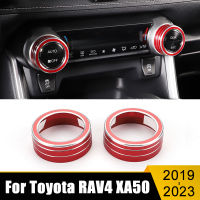 รถเครื่องปรับอากาศสวิทช์ลูกบิดแหวนปกจดจ้องสำหรับโตโยต้า RAV4 XA50 2019 2020 2021 2022 2023 RAV 4ไฮบริดอุปกรณ์ตกแต่ง