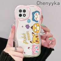 เคส Chenyyka สำหรับ OPPO A15 A15s A35 4G เคสการ์ตูน Pokemon ลายเนื้อครีมขอบคลื่นนิ่มเคสมือถือกันกระแทกแบบใสสร้างสรรค์เคสซิลิกาเจลฝาครอบป้องกันโปร่งใสลายกล้องถ่ายรูป