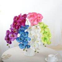 hot【cw】 Artificial white Orchid flower Silk Plastic Moth Phalaenopsis for Wedding Decoration Fake Flowers