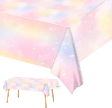 3 Pack Rainbow Plastic Tablecloth, Disposable Table Cover for Cloud  Birthday Decorations, Rainbow Party Supplies (54 x 108 in)