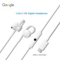 หูฟัง Google USB Type C HD HIFI มีสายหูฟังแบบเสียบหูพร้อมไมโครโฟนสำหรับ Pixel 5 6 7 Pro 4XL 3XL 2XL 6A 3 5A