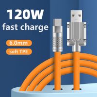 120W 6A Super Fast Charge Micro Liquid Silicone Cable Quick Charge USB Cable For Xiaomi Huawei Samsung Pixel USB Bold Data Line Docks hargers Docks Ch