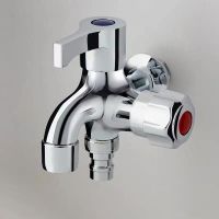 Washing Machine Faucet Double Funtion Balcony Bibcock Quality Brass Garden Bibcock Double Handle Cold Washing Machine Faucets