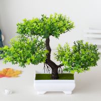 Artificial Plant Bonsai Plastic Small Tree Pot Fake Plant Flower Potted Ornaments For Home Room Table Garden Hotel Decoration