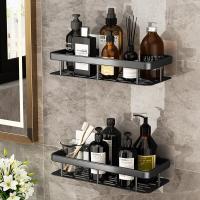 Bathroom Shelf Without Drilling Makeup Organizer Mental Corner Shelf Shampoo Storage Shelf Shower Wall Rack Bathroom Organizer