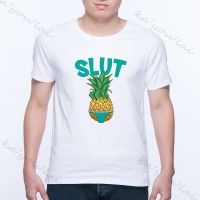 Pineapple Slut Bikini T Shirt Men Funny Sexy Tropical Vibes Cute White Short-Sleeve Tshirt Brooklyn Nine Funny Male Tops  6RZX