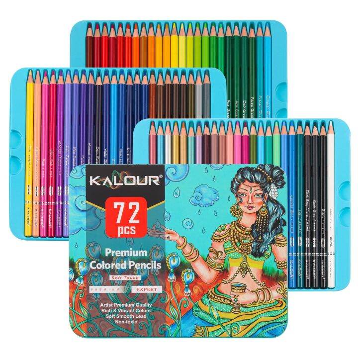 KALOUR 72-Pack Sketch Drawing Pencils Kit with Sketchbook and 3-color