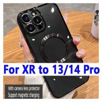 เคสโทรศัพท์มือถือแบบใส แม่เหล็กไฟฟ้า DIY สําหรับ XR 13 Pro XR 14 Pro XR เป็น 13 Pro XR เป็น 14 Pro