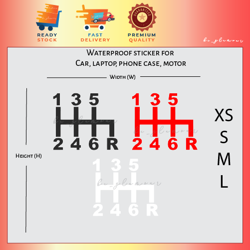 Manual Gear Sticker Reflective stiker gearbox pantulan cahaya