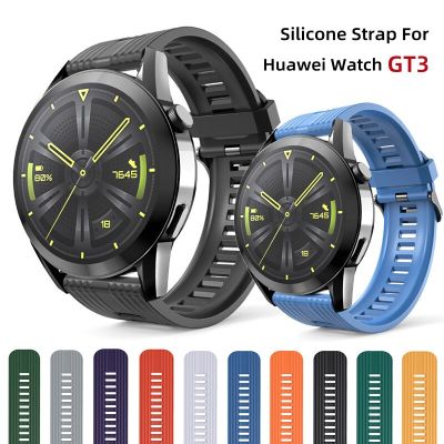 สายซิลิโคนสำหรับนาฬิกา Huawei GT3ผู้ชายสายข้อมือสำหรับเปลี่ยน Correa สำหรับสมาร์ทวอท์ช GT 3อุปกรณ์เสริม22มม. สายรัดข้อมือสากล CarterFa