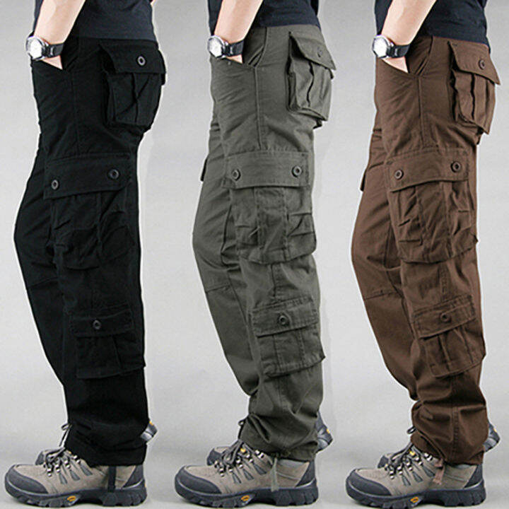 2021workwear-trousers-mens-outdoor-sports-fishing-hiking-running-pants-multi-pocket-loose-straight-military-tactical-pants