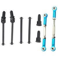 2 Set RC Car Part: 1 Set Metal Adjustable Steering Linkage Servo Link Pull Rod &amp; 1 Set Front Rear Drive Shaft