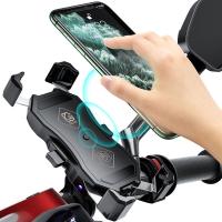 3.5-6.5 inch Phone Holder Motorcycle QC3.0 Wireless Charger Handlebar Bicycle Bracket Quick Charge USB Charger GPS Mount Bracket