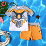 PatPat Childlike Toddler Boy Swimwear Set Tight Polyester Spandex