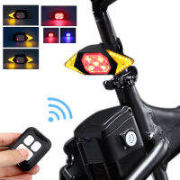 ​Led USB Rechargeable Bicycle Wireless Remote Turning Signal Light Night Riding Warning Taillight Outdoor Cycling Equipment