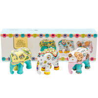 Elephant Parade Multipack - Singapore Story 3x7cm (7cm) รูปปั้นช้างทำมือขนาดเล็กหลากสีสัน จากเชียงใหม่