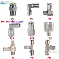 PC/PCF/PL/PLF/SL/PB/PX/PH/PD 304 stainless steel metal pneumatic quick Connector 4mm 6mm 8mm Thread 1/8 1/4 3/8 Hose Fittings