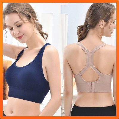[MY-Ready Stock] Women Sports quick-drying Shockproof Running Gather Stereotypes Anti-sagging Fitness Training Cross-back back buckle Yoga Vest